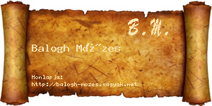 Balogh Mózes névjegykártya