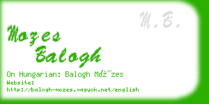 mozes balogh business card